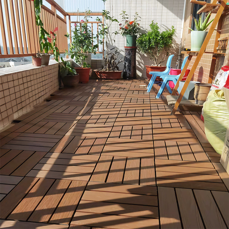 塑木木塑地板室外露台阳台地板浴室花园室外庭院V防腐木户外地板