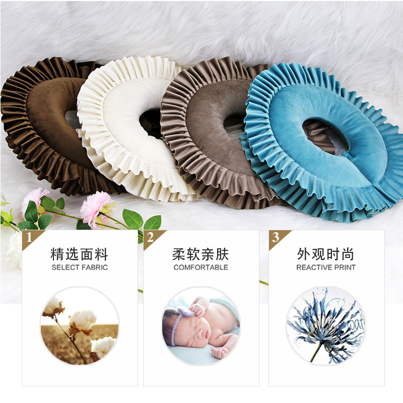 美容枕头趴枕脸垫j法兰绒理疗按摩床乳胶u型枕可拆洗洞颈椎圆形枕