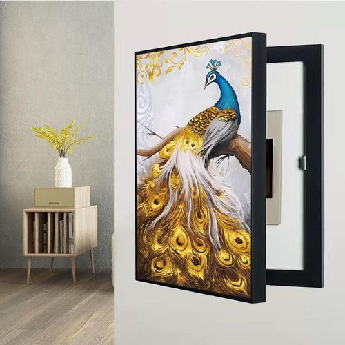 厂促电表箱装饰画盒竖款s免遮打孔现代简约挡配电箱总电开关闸欧