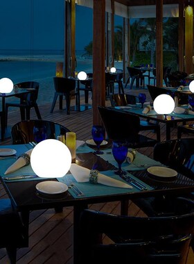 LED酒店西餐厅桌面圆球灯 4S店车友会氛围灯音Q乐餐吧酒馆装饰台