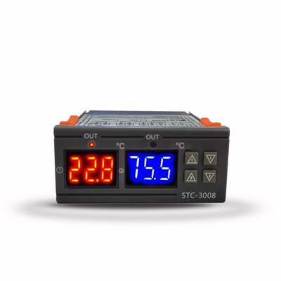 STC-3008电脑数显智能双控电子温G控器双显双温 可调温控仪开关