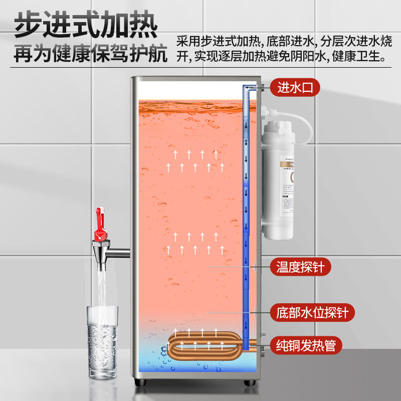 三鼎步进式开水器开水机商用奶茶C店电热水机吧台烧水器餐厅热水