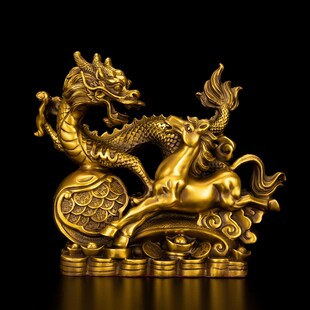 纯黄铜龙马精神创k意马铜马送长辈送领导客厅书房摆件家居装饰礼