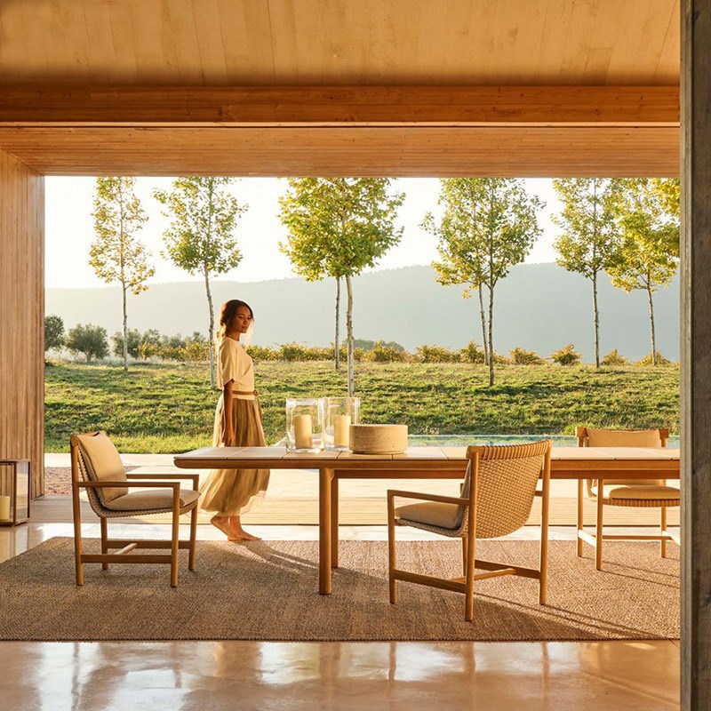 户外实木餐桌椅组合民宿酒店别墅阳台沙发设计师庭院休闲简约家具