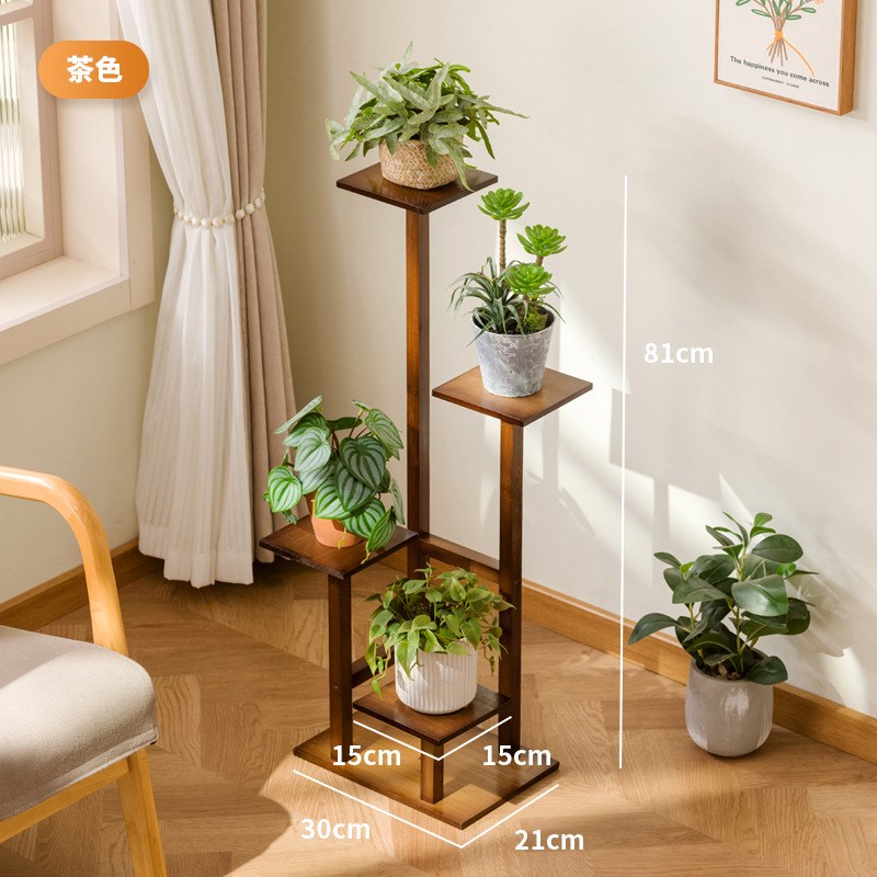 花台花架子客厅落地式置物架阳台花盆托架中式多层实木植物架2025