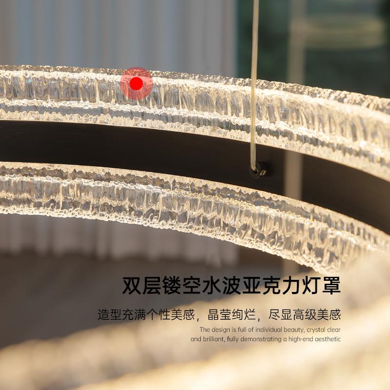 轻奢复式楼客厅吊灯意式简约设计师款楼梯间长吊灯别墅挑空大吊灯