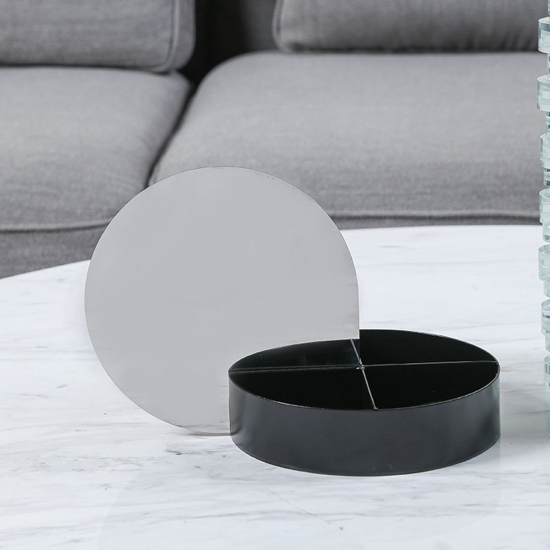 创意铁艺梳妆镜首饰盒 茶水间桌面糖创意摆件 组合金属工艺品摆件