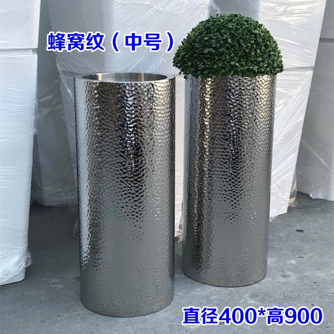水波纹不锈钢花盆花瓶商场落地大花器商场锤纹蜂窝板圆形花钵花槽,办公设备/耗材/相关服务,其它,淘宝优惠券,粉丝福利购,淘宝优惠卷