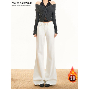 秋冬加绒宽松显瘦百搭休闲裤 THELYNNLE三防微喇牛仔裤 女2025新款