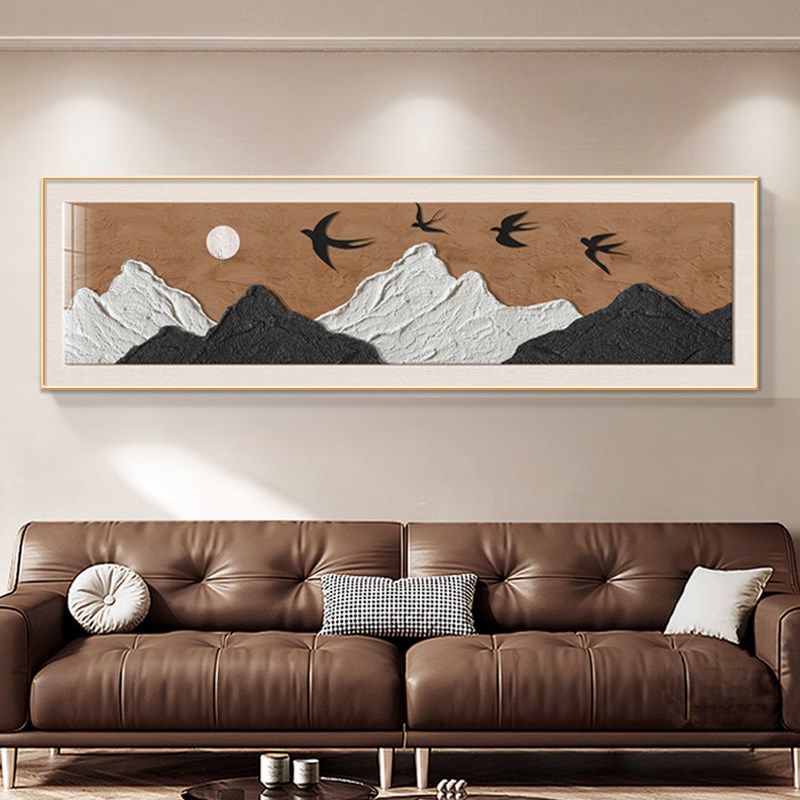 优选2024新款法式中古风美拉德客厅装饰背有靠山高级感沙发背景墙