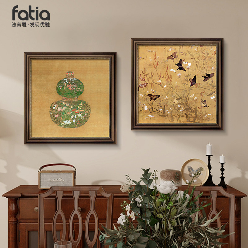 优选法式中古风玄关装饰画2024新款餐厅卧室背景墙挂画走廊复古壁