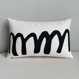 优选 线条设计腰枕系列沙发长方形靠枕飘窗床头腰靠背 自由女神