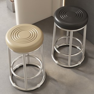 优选特厚凳子加粗圆凳简约吧台凳高脚凳商用不锈钢铁凳办公三环高