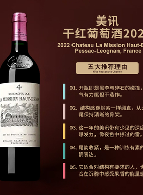 美讯庄园干红葡萄酒2022 Chateau La Mission Haut-Brion