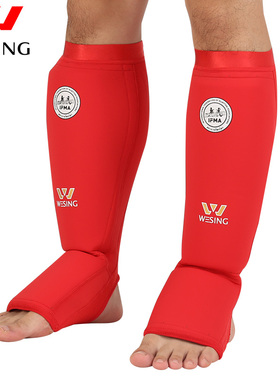 九日山泰拳连体护胫护脚背IFMA认证散打搏击训练护腿护脚踝护具