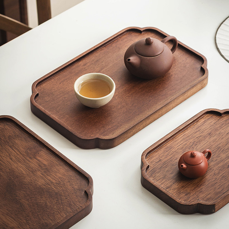 中式高级感【胡桃木】茶托盘复古创意干泡台点心茶杯具收纳盘实木,餐饮具,茶盘,淘宝优惠券,粉丝福利购,淘宝优惠卷