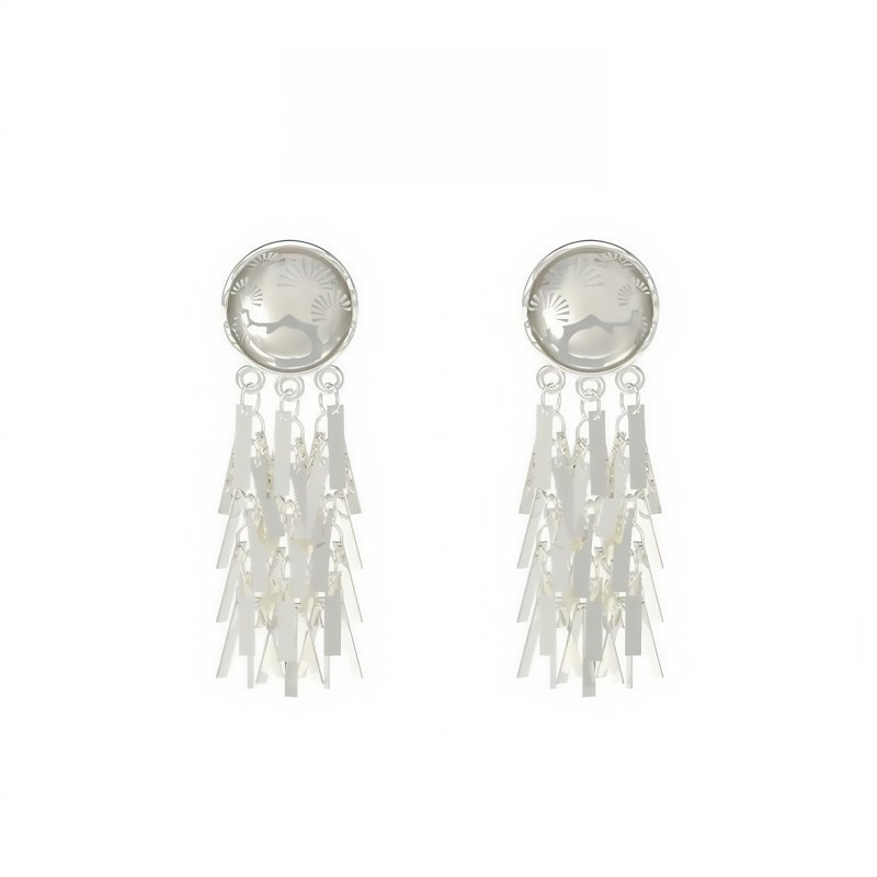 papi酱同款松影月映系列流苏耳钉