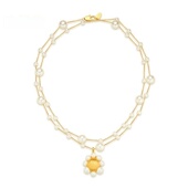 赵露思同款 沈月 海屿系列海花珍珠耳环海花珍珠项链拉丝工艺