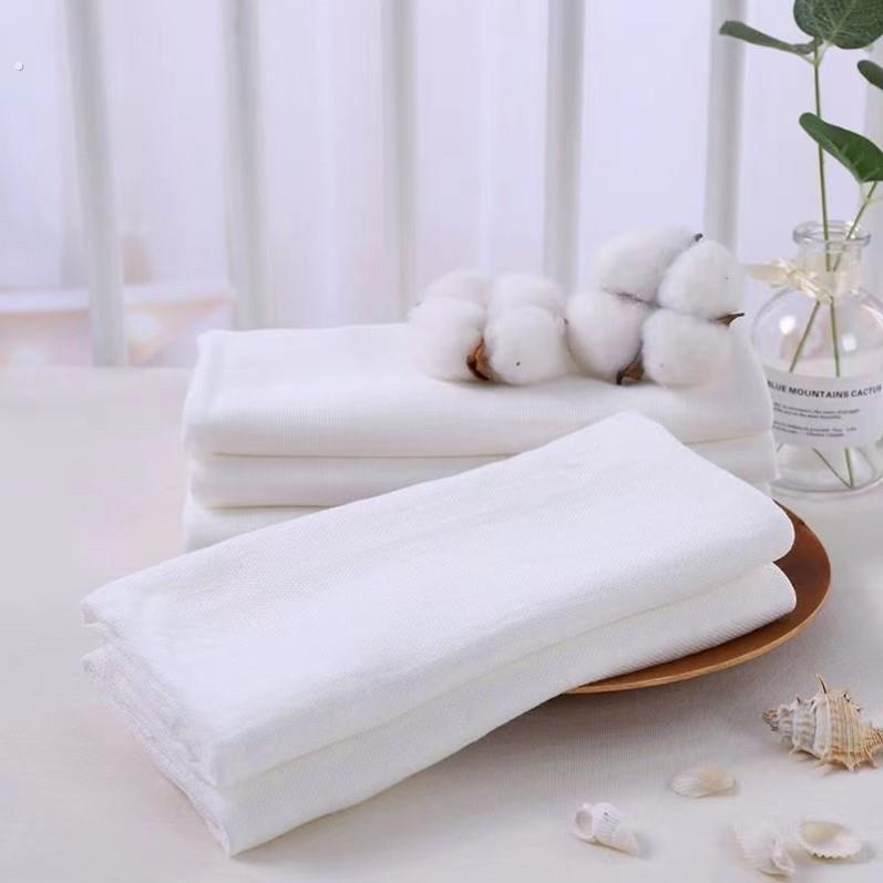 纯棉纱布尿布方巾宝宝吸汗巾薄款新生儿洗澡布婴儿大毛巾纯白色