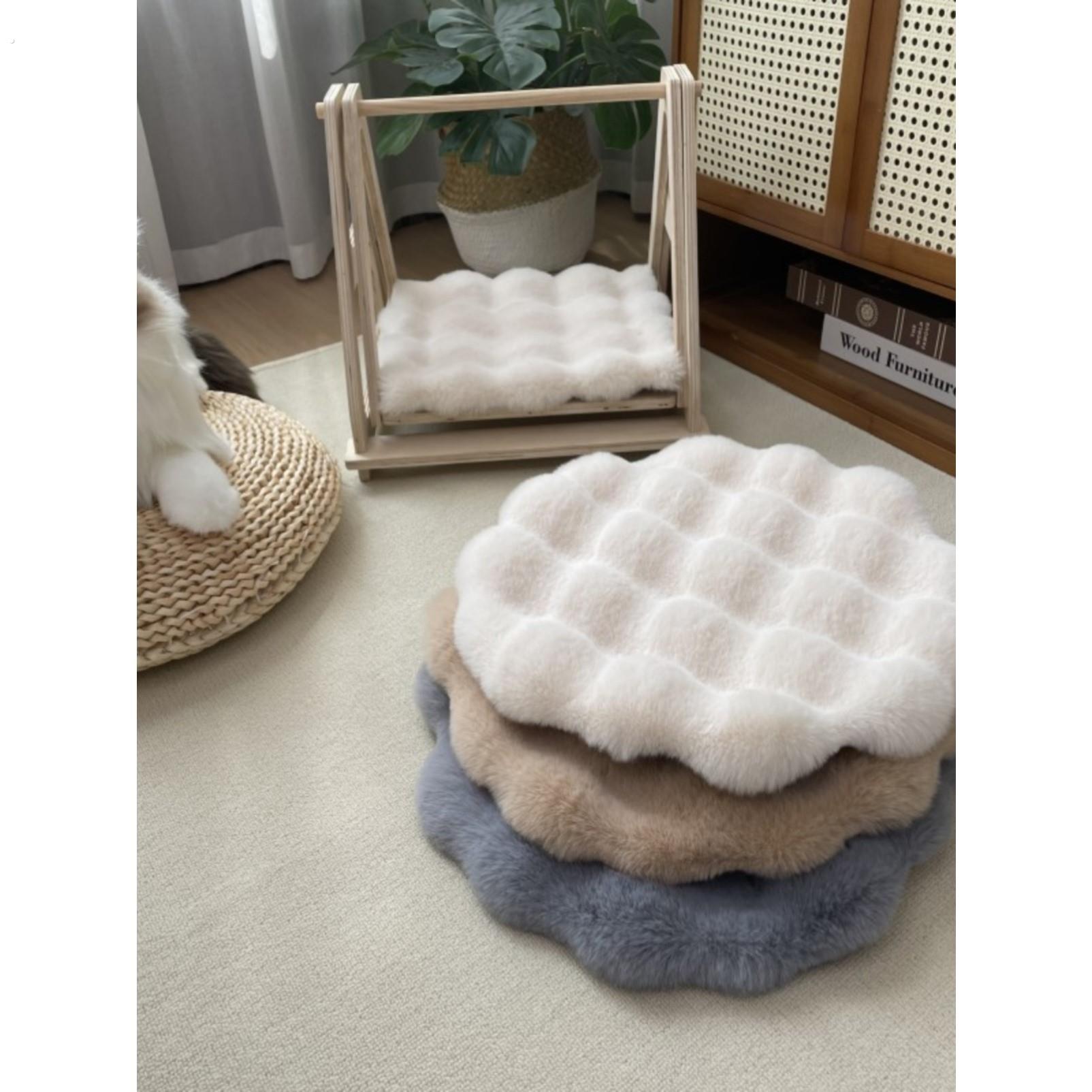 猫咪睡觉垫猫窝垫子兔毛绒圆形狗窝搭配毯子秋冬保暖坐垫宠物用品