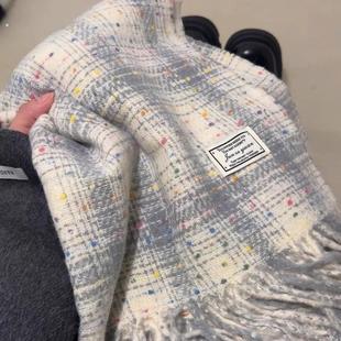 围巾女款2025新款情侣款一对冬季男女学生秋冬白色显白小众正流行