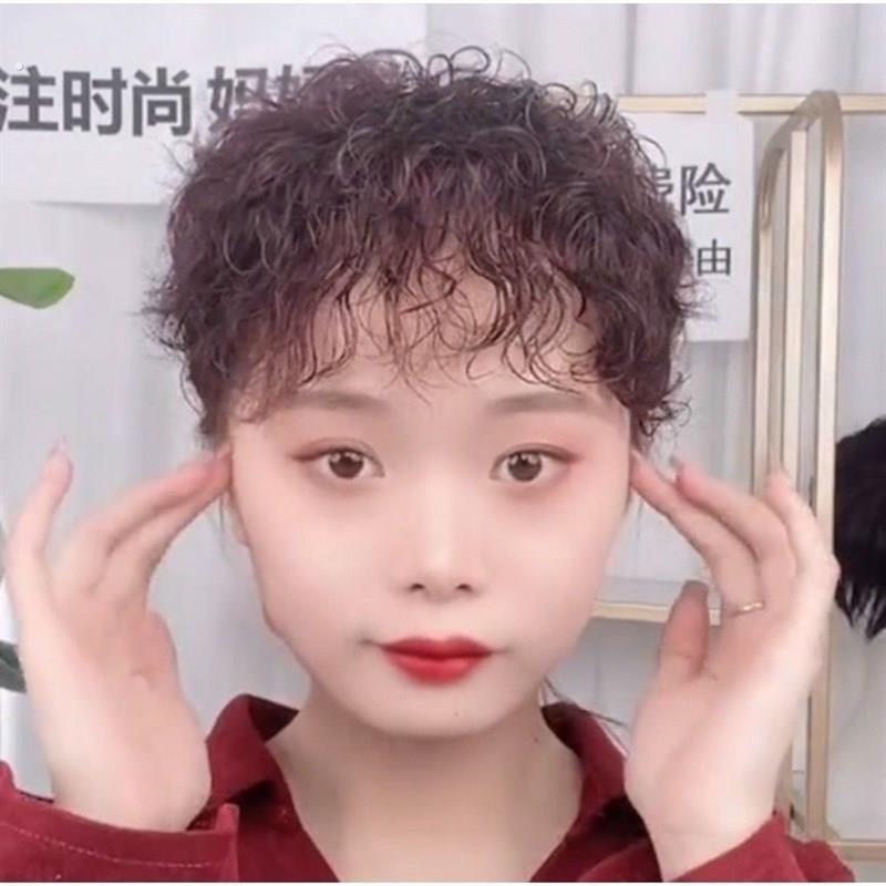 头顶补发片女短卷发一片式玉米烫蓬松假发片无痕遮白发补发块