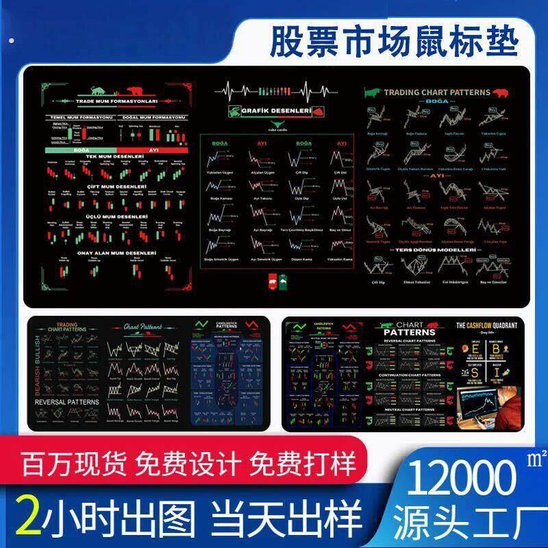 项目经理鼠标垫股票鼠标垫超大耐脏走势图办公室新款电脑桌垫防滑