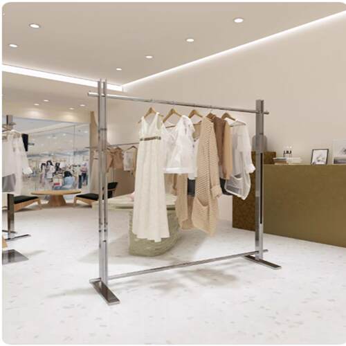 服装店展示架高端女装店衣架韩式挂衣架拉丝不锈钢落地式陈列货架