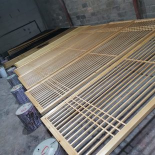 屏风隔断实木格栅镂空玄关遮挡客厅日式 新中式 推拉门花格座屏定制
