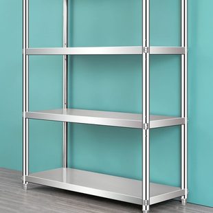加厚不锈钢置物架商用家用四层货架阳台厨房重型整理架定制仓储架