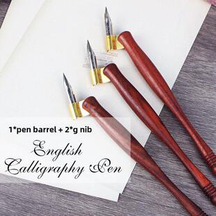 蘸笔实木斜杆角笔尖笔尖新手实用漫画圆草书英文书法笔S