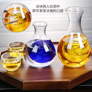 日式冰酒壶家用醒酒器玻璃清酒黄酒温酒壶洋酒果酒分酒器仓鼠冰屋