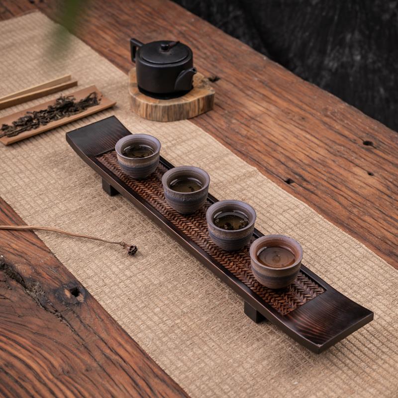 竹制长茶垫干泡台茶杯架子茶托 托盘杯托 托功夫茶具配件茶盘重竹