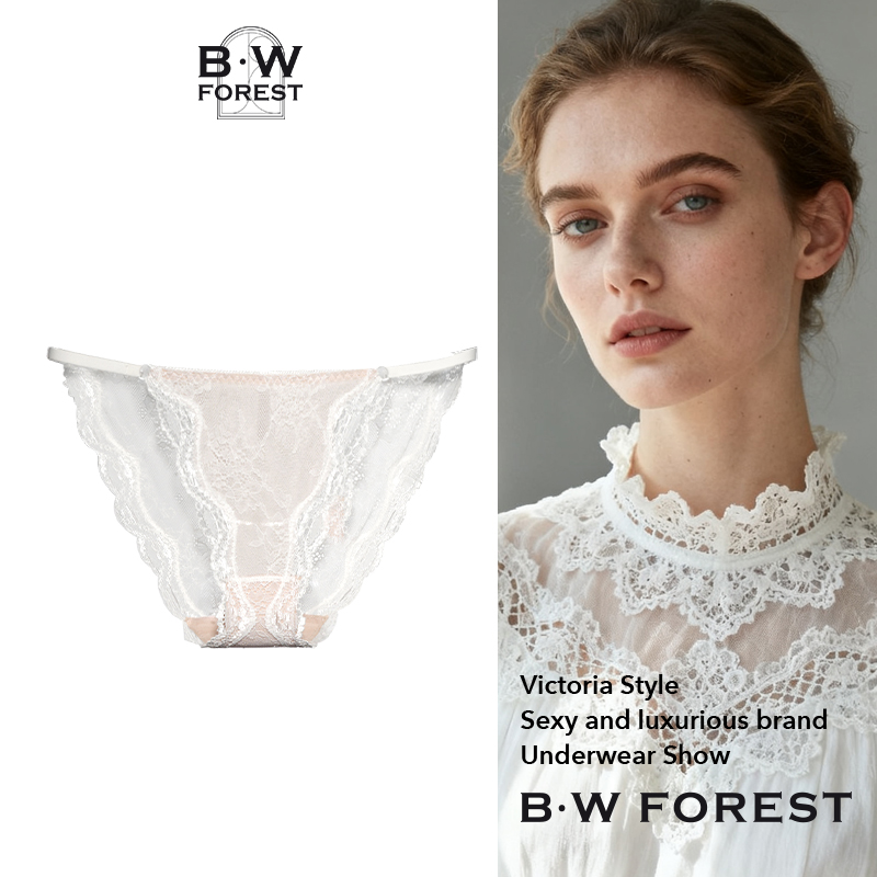 BWFOREST法式黑色蕾丝性感内裤女2025新款纯欲风薄款中低腰三角裤