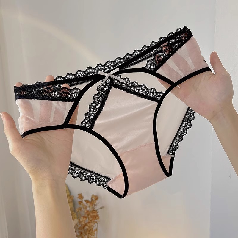 维多利亚性感蕾丝网纱内裤女士2025新款夏季镂空纯欲风低腰三角裤