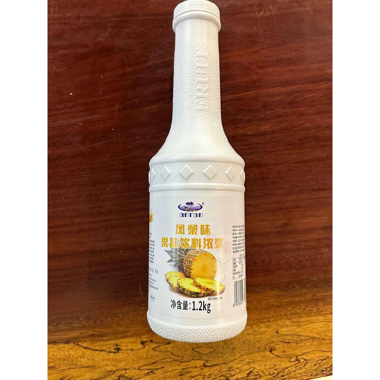 安然果酱果乐多凤梨1.2kg凤梨浓浆菠萝浓缩风味12瓶更优惠奶茶店