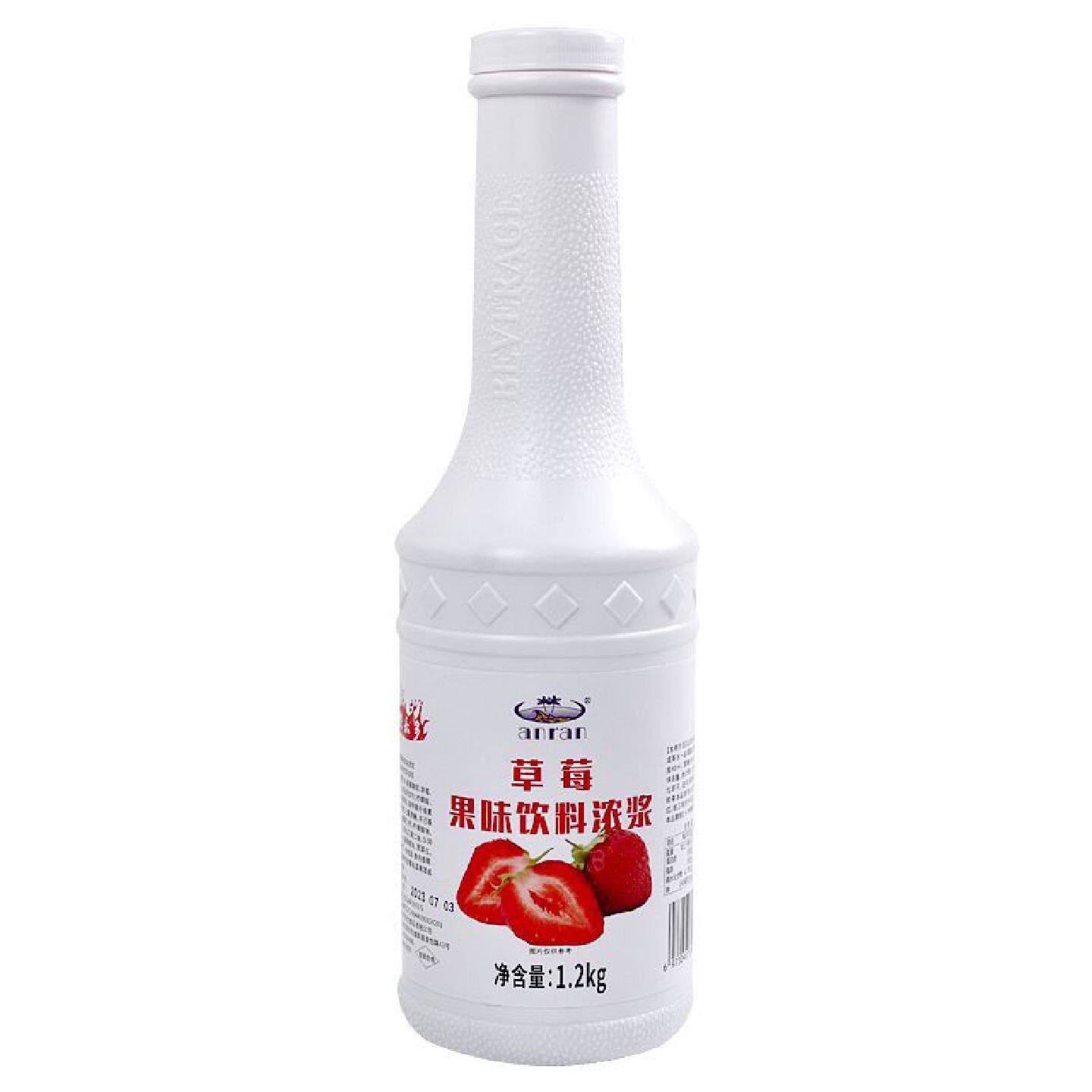 安然果酱草莓浓缩果酱果乐多1.2kg奶茶店专用水果味茶饮12瓶划算