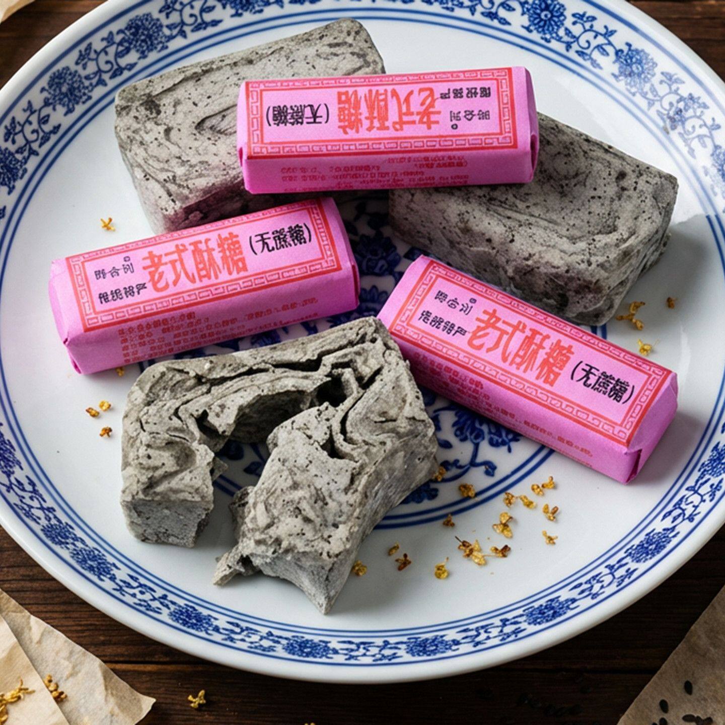 晔合刘安庆特产传统老式手工黑麻酥糖童年回忆零食小吃无蔗糖糕点