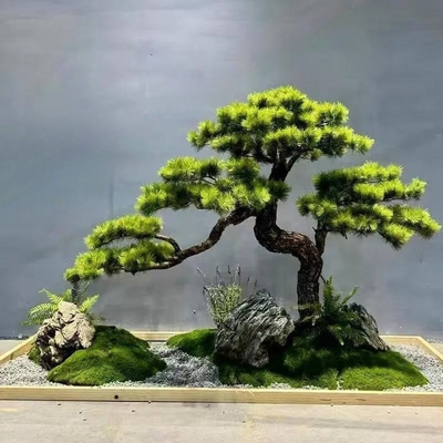 仿真迎客松大型假树松树仿生绿植造景橱窗室内外景观植物装饰落地
