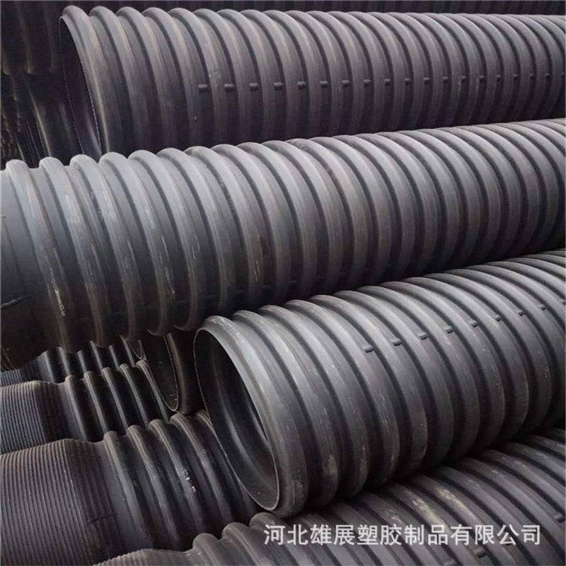 PE钢带波纹管DN600大口径排污波纹管市政工程排污管增强波纹管
