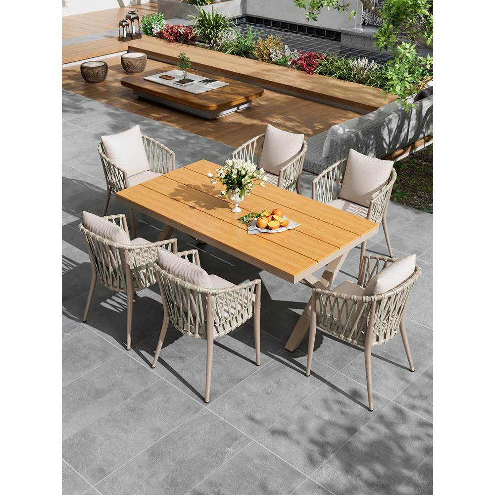 户外桌椅庭院露天室外休闲防水防晒藤编椅花园阳台塑木餐桌椅组合,住宅家具,桌椅套件,淘宝优惠券,粉丝福利购,淘宝优惠卷