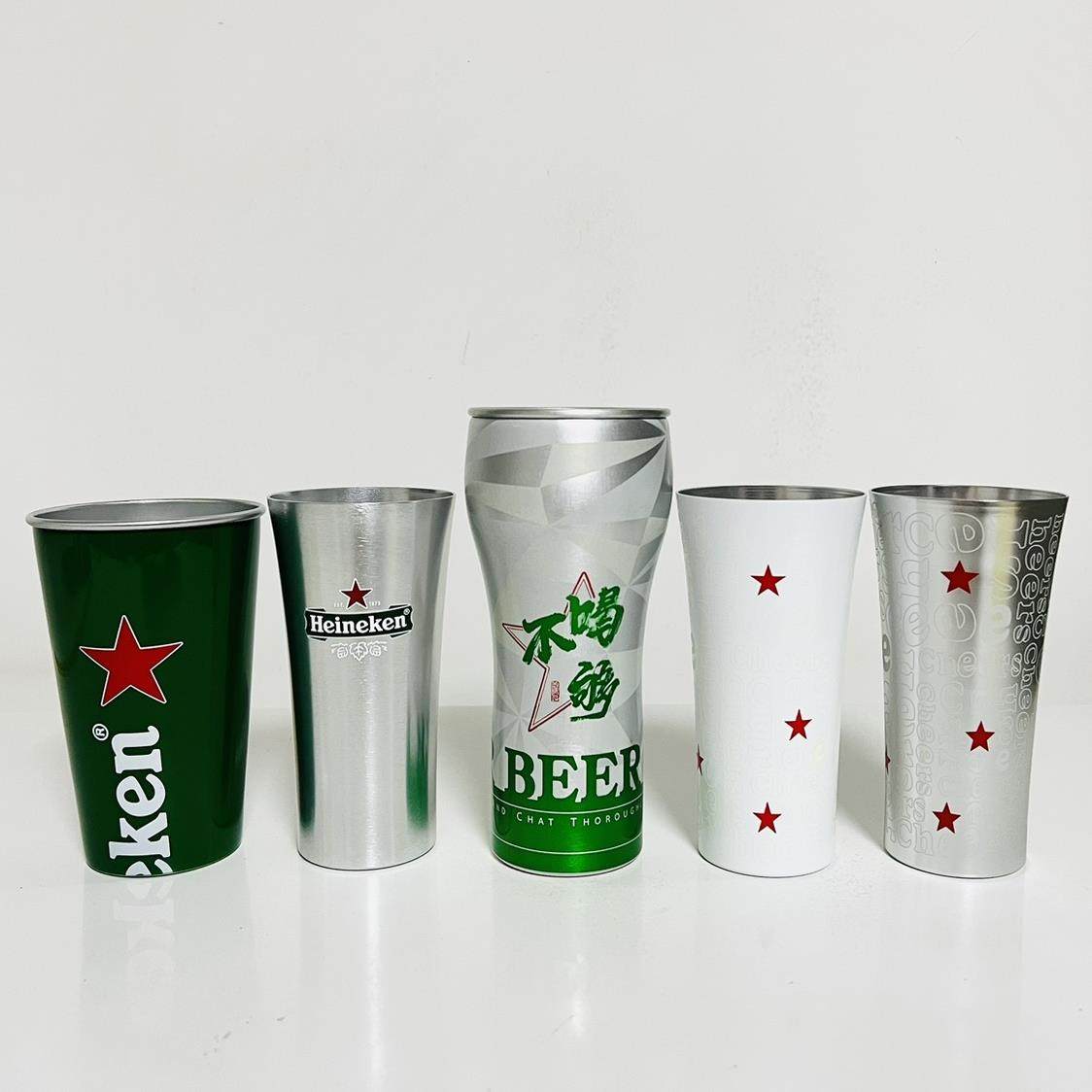 喜力啤酒杯金属杯铝杯变色杯收藏装饰品Heineken海尼根冷变杯