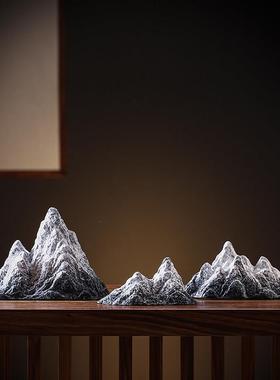 创意陶瓷小假山微景观造景鱼缸流水配件枯山水沙盘盆景装饰品摆件