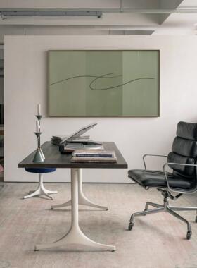 crisis art11橄榄绿高级装饰画艺术微喷抽象线条极简风客厅办公室