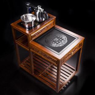 花梨木茶水柜实木茶车茶台功夫茶具茶盘茶桌边柜快煮壶架抽屉