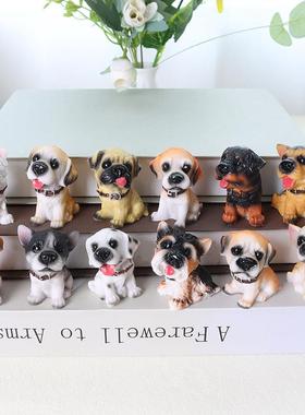新款12名犬小狗摆件生肖可爱萌汽车蛋糕装饰品迷你玩偶生日礼物