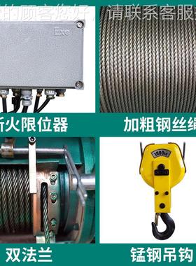 CD防葫爆钢丝绳动B葫芦1t-DUY16吨三级四级单电双速固定运行式电