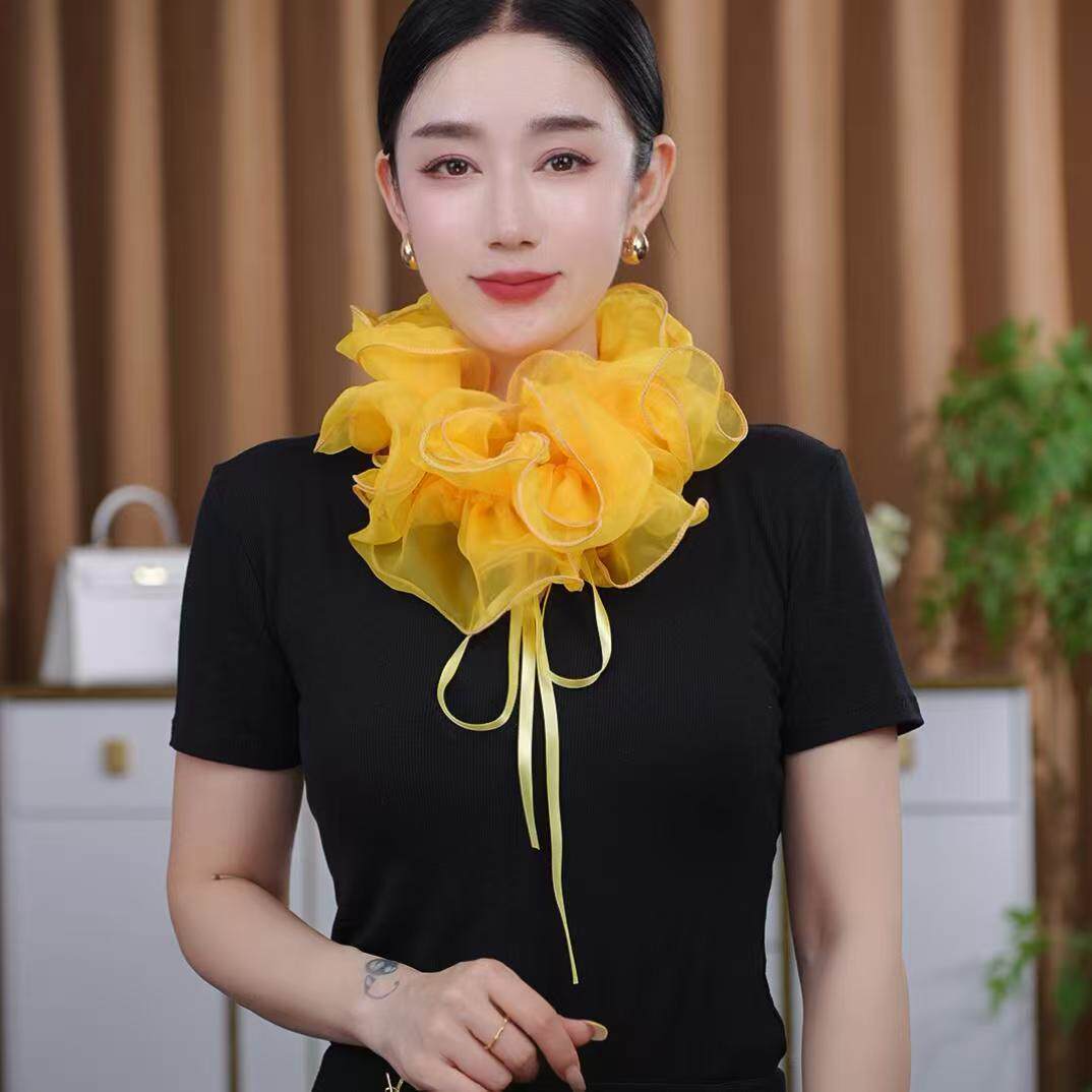 精致围脖立体花朵假领子