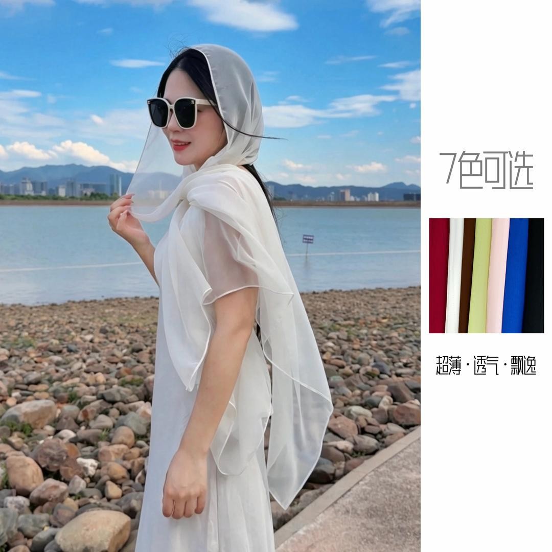 不规则领口丝巾披肩女外