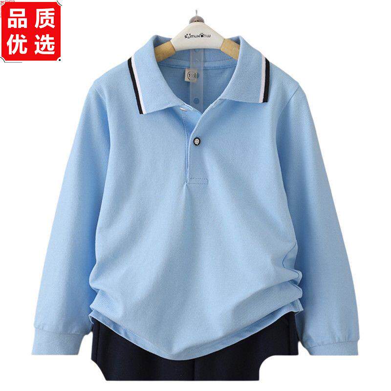 男童polo衫长袖t恤春秋纯